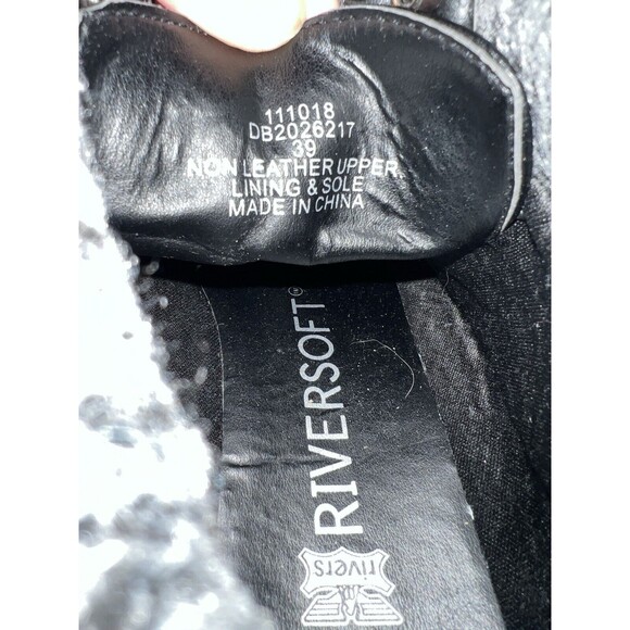 Women's Size 8.5 Riversoft Black Faux Leather Combat Boots - Picture 11 of 11